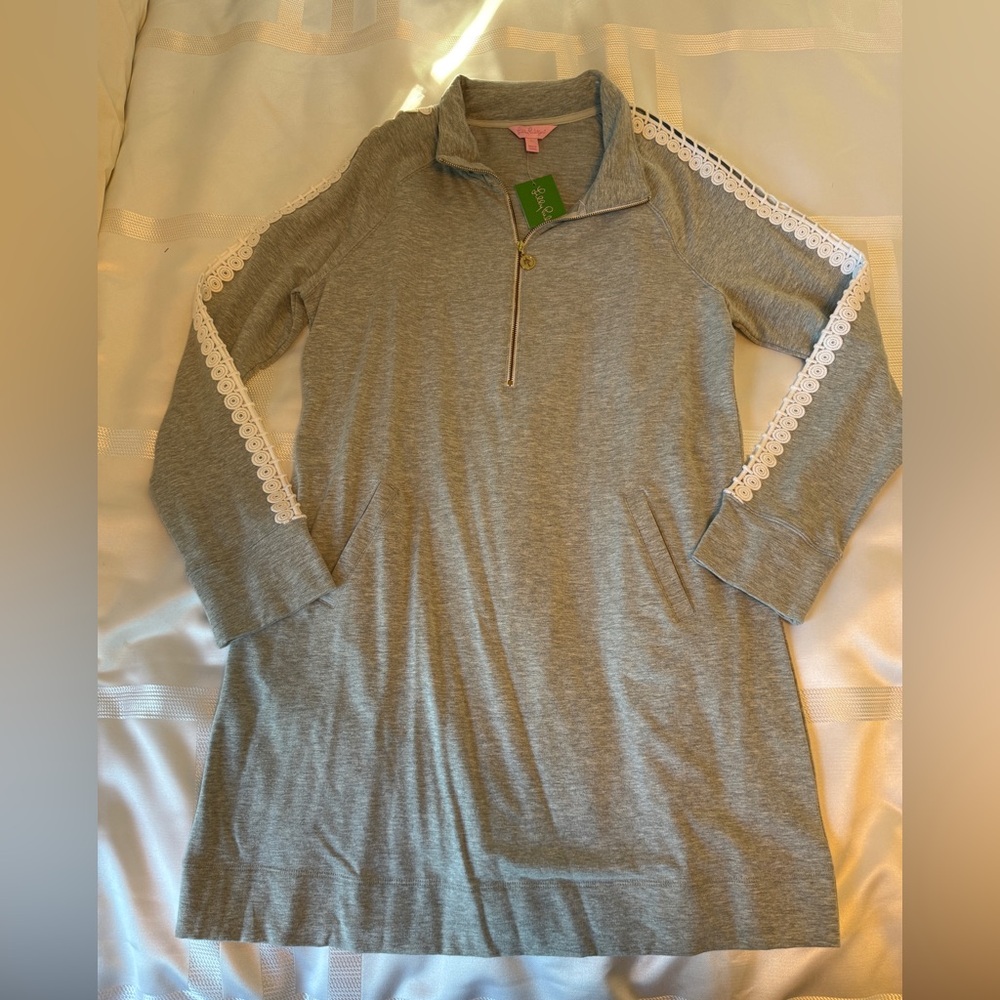 NWT Lilly Pulitzer Heathered Seaside Grey Skipper Dress